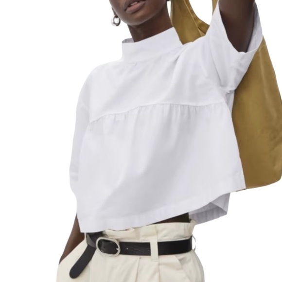 Everlane Tops - Everlane The Tiered Mockneck White Top Small